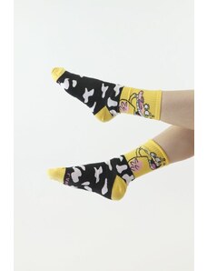 Moraj Veselé ponožky Cow and chicken žluté