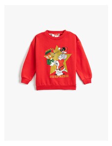 Koton Christmas Theme Tom and Jerry Printed Sweatshirt Licensed