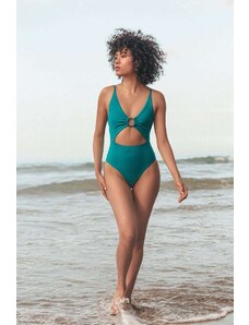 Osirisea Ring Cut Out One-piece Swimsuit - Turquoise