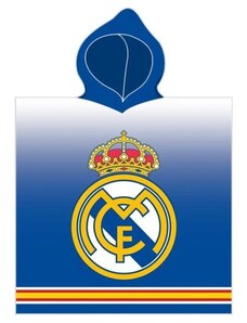 Carbotex Dětské koupací pončo - chlapecká osuška s kapucí FC Real Madrid - 100% bavlna - 55 x 110 cm