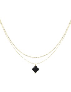 ORNAMENTI Pozlacený náhrdelník Black Clover gold