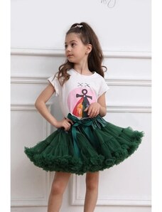 ADELO Tutu sukně dětská tylová extra - tmavě zelená - smaragdová