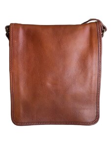 PRAGATI Pánská kožená taška přes rameno light brown it-006