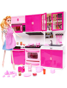 FunPlay FP-6526 Plastová kuchyňka pro panenky 13x7x31 cm, růžová