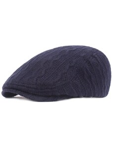 Pánský pletený baret Tm.Modrá