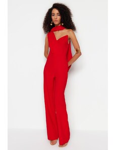 Trendyol Red Lined Woven Jumpsuit