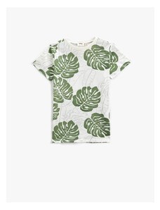 Koton T-Shirt Palm Printed Short Sleeve Crew Neck