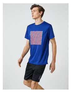 Koton Sportovní tričko Proužek Tištěný Posádka krk prodyšná tkanina