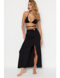 Trendyol Black Maxi Woven Skirt With Accessories, 100% Cotton