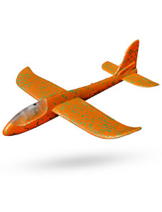 Aviator 7956 Pěnové Házecí Letadlo s 8 LED světly, 48x47cm, oranžovo-zelená
