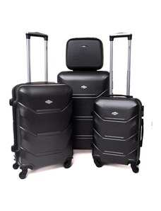 Rogal Šedá sada 4 luxusních skořepinových kufrů "Luxury" - vel. S, M, L, XL