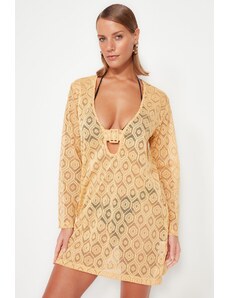 Trendyol Camel Mini tkané příslušenství plážové šaty