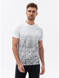 Ombre Clothing Pánské tričko se zajímavým potiskem - bílé V1 S1625