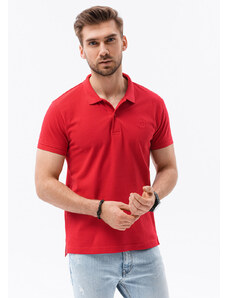 Ombre Clothing Pánská polokošile z piké úpletu - červená V22 S1374