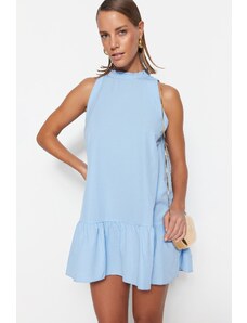 Trendyol Blue Relaxed Fit Sleeveless Mini Woven Dress