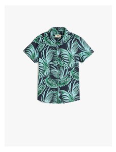 Koton Shirts With Short Sleeves, Cotton Tropical Print