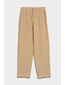 KALHOTY GANT RELAXED LINEN PANTS hnědá 122/128