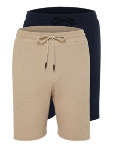 Trendyol Navy Blue-Beige Drawcord Shorts & Bermuda