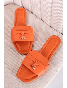 Ideal Oranžové nízké pantofle Shaima