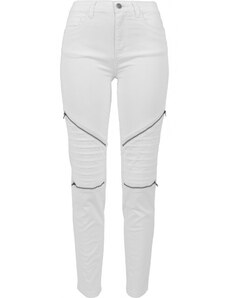URBAN CLASSICS Ladies Stretch Biker Pants - white