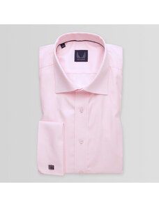 Willsoor Pánská slim fit košile světle růžová s hladkým vzorem 15005