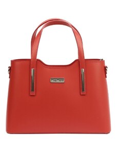 Mia More (Itálie) Červená středně velká kožená kabelka do ruky Mia More no. 035