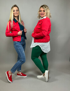Italská móda Džínová bunda BALANCE/RED