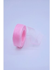 Haillo Fashion Šifonová stuha - 25 mm, růžová