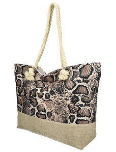 Linea Moda Barebag Velká plážová taška v hadím designu HB017 meruňková