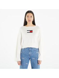 Tommy Hilfiger Dámský svetr Tommy Jeans Lw Center Flag S Pullover White