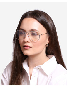 Shelvt Shelovet silver-rimmed forehead glasses transparent pilots