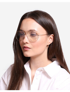 Zero-ripped glasses in a gold frame Shelvt transparent pilots
