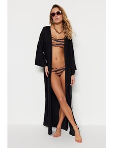 Trendyol Maxi Woven Kimono & Kaftan with Black Belt