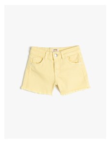 Koton Denim Shorts Pocket Cotton Adjustable Elastic Waist