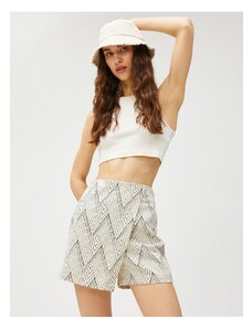 Koton Mini Shorts Skirt Covered Cotton Patterned