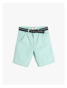 Koton Basic Bermuda Shorts With Belt Detail Pockets Cotton Cotton with Adjustable Elastic Waist.