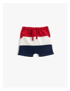 Koton Color Contrast Tie Waist Shorts With Pocket