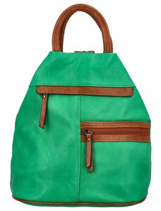 JGL Pohodový dámský koženkový batůžek Vlako, zelená