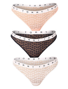 3PACK dámská tanga Tommy Hilfiger vícebarevná nadrozměr (UW0UW04514 0XW)