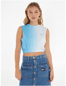 Tommy Hilfiger Světle modrý dámský crop top Tommy Jeans - Dámské