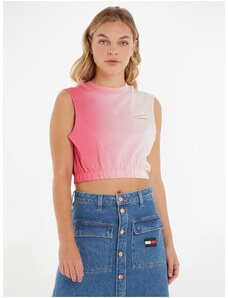 Tommy Hilfiger Růžový dámský crop top Tommy Jeans - Dámské