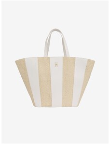 Bílo-béžová dámská pruhovaná plážová taška Tommy Hilfiger - Dámské