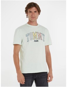 Tommy Hilfiger Mentolové pánské tričko Tommy Jeans College Pop Tommy Tee - Pánské