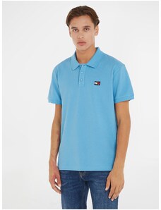 Tommy Hilfiger Světle modré pánské polo tričko Tommy Jeans Badge Polo - Pánské