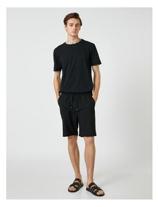 Koton Basic Woven Shorts Waist Laced Pocket Detailed