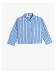 Koton 3skg60098aw Girls' Shirt Blue Striped