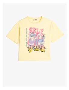 Koton T-Shirt Short Sleeve Crew Neck Cotton Anime Print