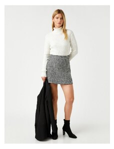 Koton Houndstooth Patterned Mini Skirt