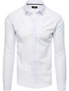 BASIC Bílá pánská košile se vzorem