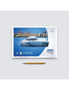 Automobilist Posters | Mercedes-Benz 300 SL (W194) - 24h Le Mans - 100th Anniversary - 1952, Mini Edition, 21 x 30 cm